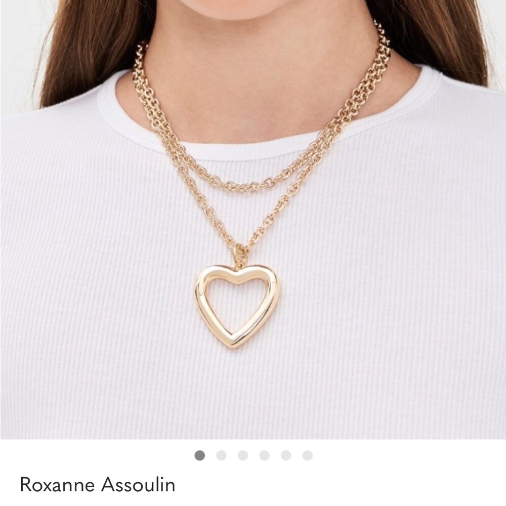 Roxanne Assoulin Gold Open Heart Pendant Necklace